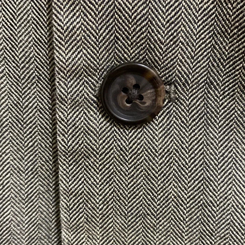 Lauren by Ralph Lauren Men Herringbone Silk & Wool 46R Blazer - Picture 5 of 14
